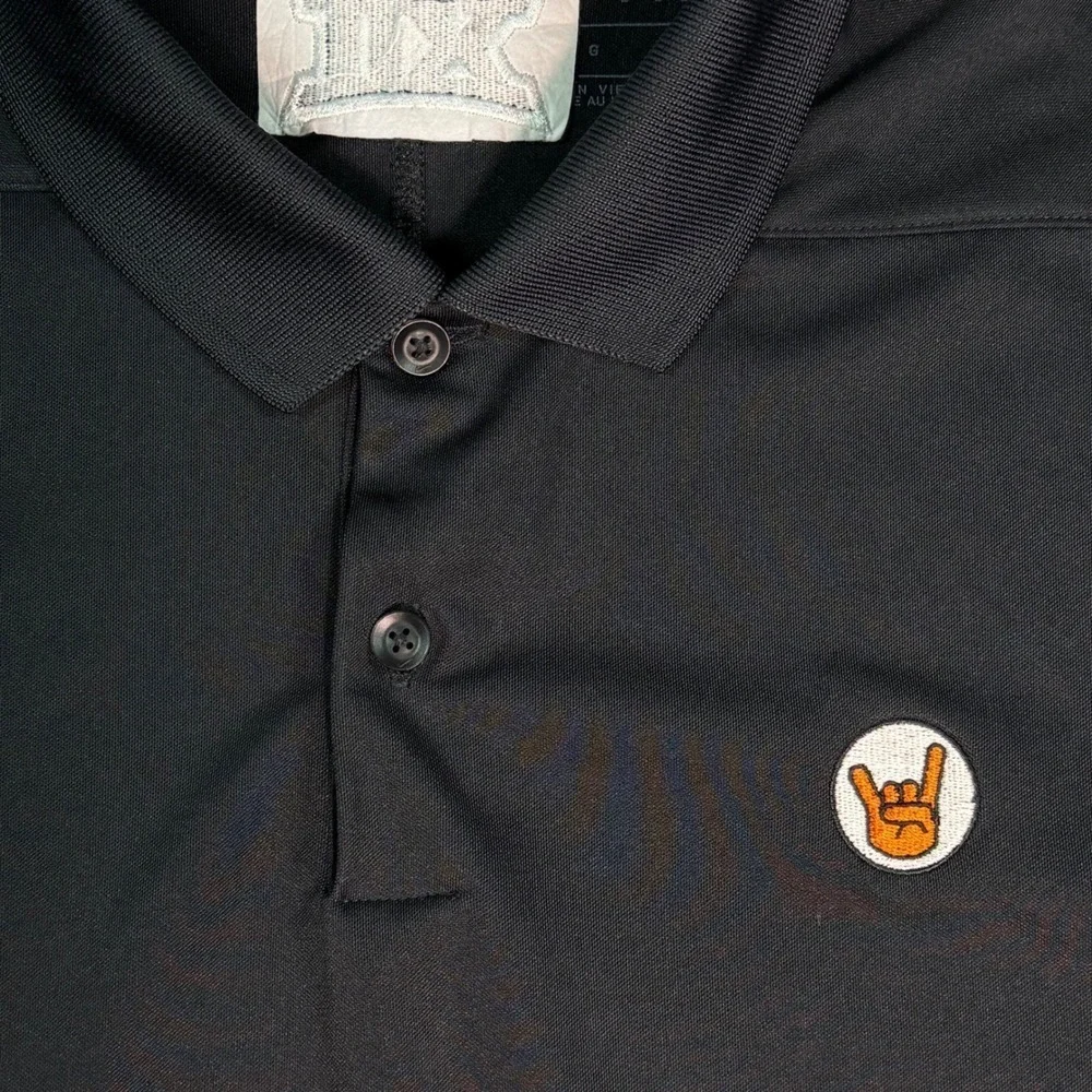 Texas Longhorns Nike Golf Mens Big 12 Dri-FIT Polo Shirt Performance Black Large